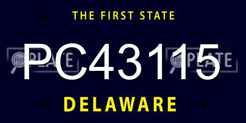 PC43115 Delaware License Plate