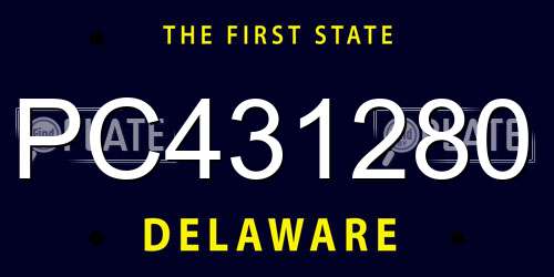 PC431280 Delaware License Plate