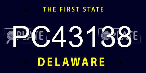 PC43138 Delaware License Plate
