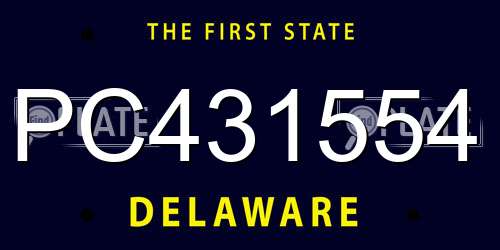 PC431554 Delaware License Plate
