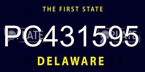 PC431595 Delaware License Plate