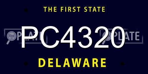 PC4320 Delaware License Plate