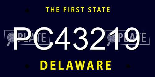 PC43219 Delaware License Plate