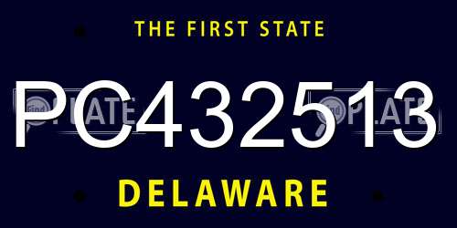 PC432513 Delaware License Plate