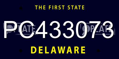 PC433073 Delaware License Plate