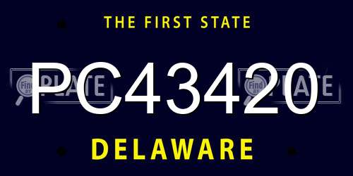 PC43420 Delaware License Plate