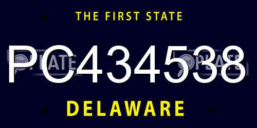 PC434538 Delaware License Plate