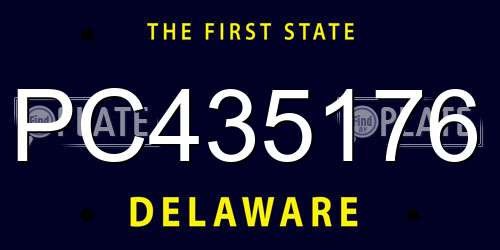PC435176 Delaware License Plate