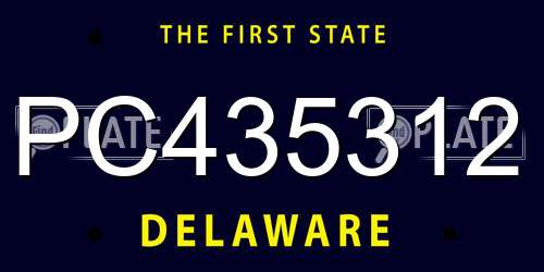 PC435312 Delaware License Plate