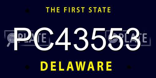 PC43553 Delaware License Plate