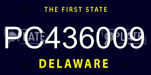 PC436009 Delaware License Plate
