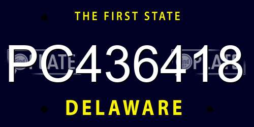 PC436418 Delaware License Plate
