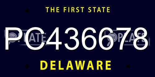 PC436678 Delaware License Plate