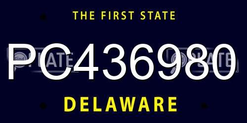 PC436980 Delaware License Plate