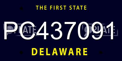 PC437091 Delaware License Plate