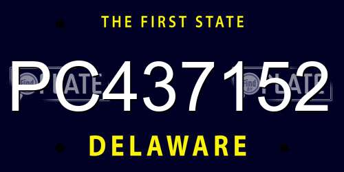 PC437152 Delaware License Plate