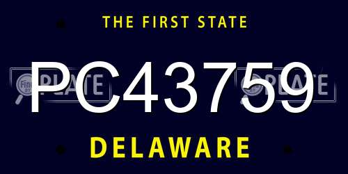 PC43759 Delaware License Plate