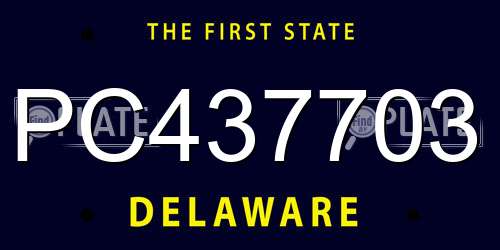 PC437703 Delaware License Plate
