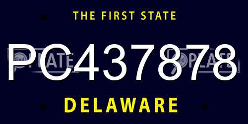 PC437878 Delaware License Plate