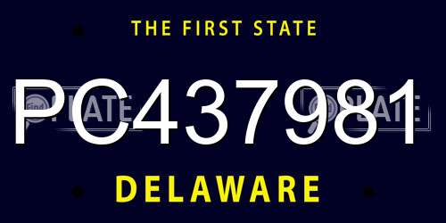 PC437981 Delaware License Plate