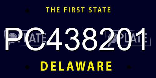 PC438201 Delaware License Plate
