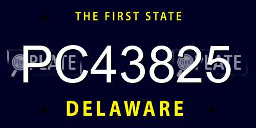 PC43825 Delaware License Plate