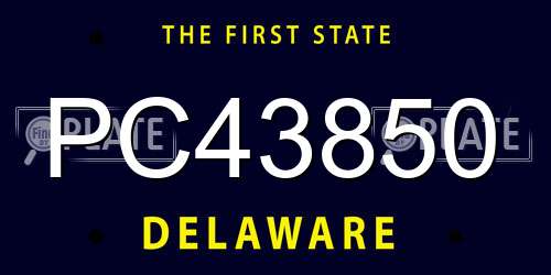 PC43850 Delaware License Plate