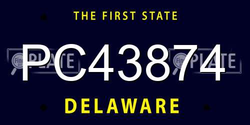 PC43874 Delaware License Plate