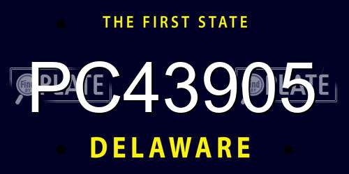 PC43905 Delaware License Plate