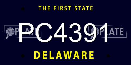 PC4391 Delaware License Plate