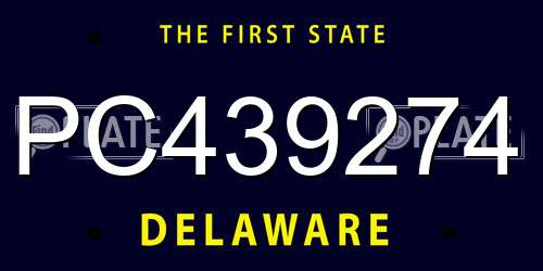 PC439274 Delaware License Plate