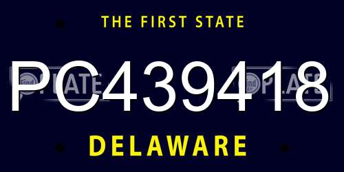 PC439418 Delaware License Plate