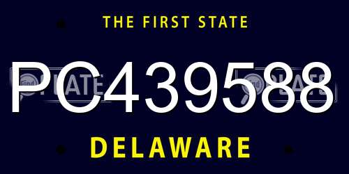 PC439588 Delaware License Plate