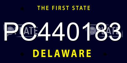 PC440183 Delaware License Plate
