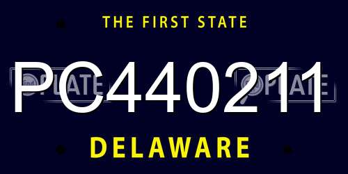 PC440211 Delaware License Plate