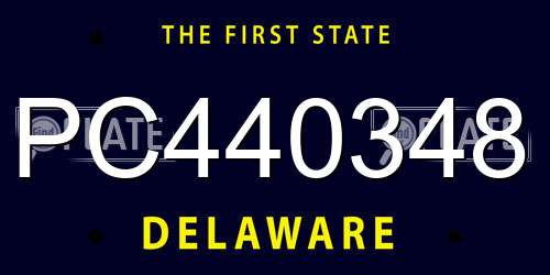 PC440348 Delaware License Plate