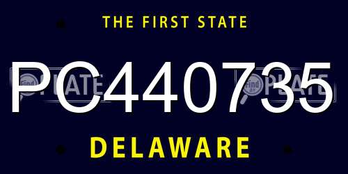 PC440735 Delaware License Plate