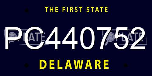 PC440752 Delaware License Plate