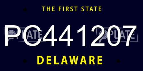 PC441207 Delaware License Plate