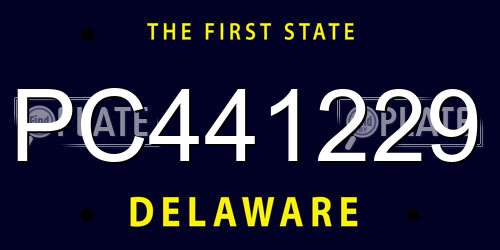PC441229 Delaware License Plate