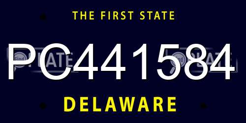 PC441584 Delaware License Plate