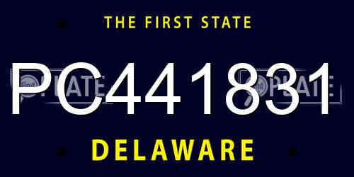 PC441831 Delaware License Plate