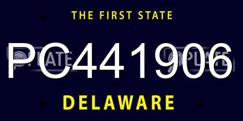 PC441906 Delaware License Plate