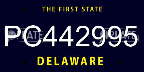 PC442995 Delaware License Plate