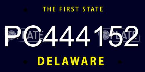 PC444152 Delaware License Plate