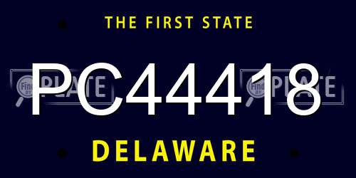 PC44418 Delaware License Plate