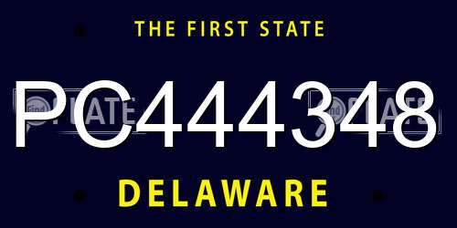PC444348 Delaware License Plate