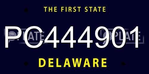 PC444901 Delaware License Plate