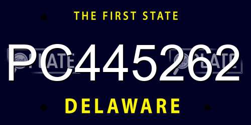 PC445262 Delaware License Plate