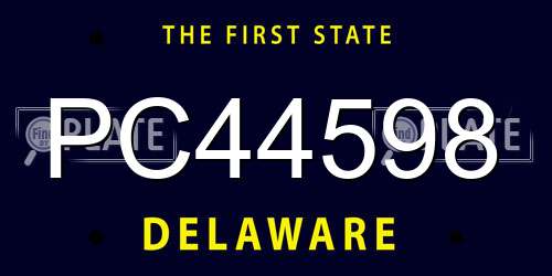 PC44598 Delaware License Plate